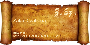 Zaka Szabina névjegykártya