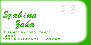 szabina zaka business card